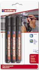 Professional Marking edding 500/3 permanent markers 4-500-3-1999 Contents: 3x edding 500. Colours: - assorted. Packaging unit: 6 pcs./box. edding 550/1 permanent marker Contents: 1x edding 550.