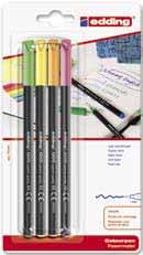 Writing, Highlighting and Correcting edding 1200/4 colourpens 4-1200-4-1099 Contents: 4x edding 1200. Colours: 064, 065, 066, 069 assorted.