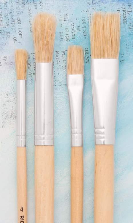 Student Bristle Brushes Student Bristle Round Series 9582 and Flat Series 9579 Brushes These brushes are made of pure Chungking hog bristle, naturally tapering, with a deeply flagged tip that spreads