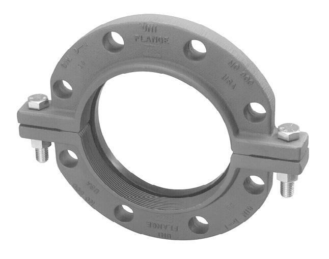 Specifications - Uni-Flange Series 900 Adapter Flange Features of the 900-C and the 900-S Series Adapter Flange for PVC The Series 900 Adapter Flange joins plain-end PVC pipe to valves, pumps, meters