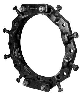 Uni-Flange Series 1405 Wedge Action Restraint Split MJ Retainer Gland Joint Restraint for Ductile Iron Working Pressure: 3" - 12" = 350 PSI 14" - 16" = 300 PSI 18" - 36" = 200 PSI Safety Factor: 2:1