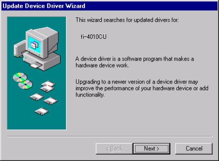 8. The [Update Device Driver Wizard] dialog box is displayed. Click the [Next] button. 9.
