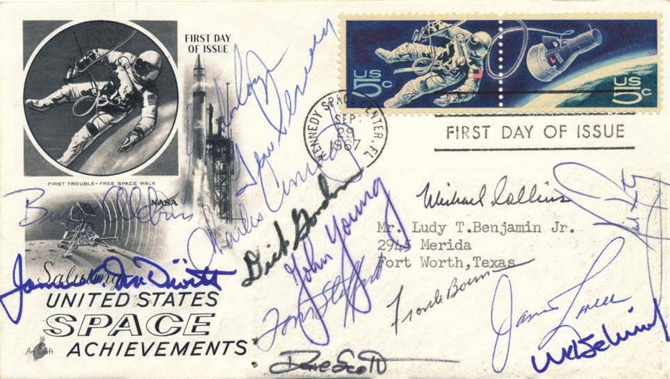 SP(A)001 7500 6000 1967 Apollo cover signed by Buzz Aldrin, Neil Armstrong, Frank Borman, Gene