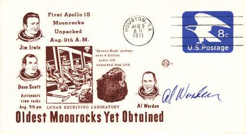 SP(A15)02F 100 75 Apollo 15 Oldest Moonrocks Yet Obtained cover, with Houston August