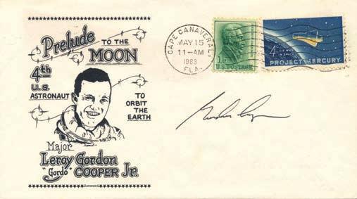 SP(M09)01A 125 100 Our choice of Mercury space cover signed by Gordon Cooper (Mercury 9, Gemini