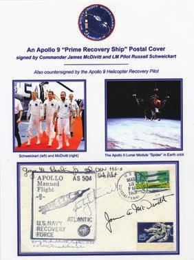 SP(A09)04B 275 225 A4 card with colour images related to the Apollo 9 mission and a US