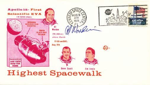 SP(A15)02E 100 75 Apollo 15 highest space walk cover with Kennedy Space Center August 5th