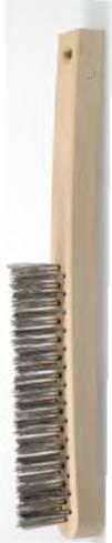 Crimped wire brushes are manufactured from 0.3mm steel wire and are available in diameters from 75mm up to 125mm.
