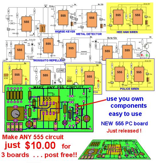 The overlay on the board shows you the wiring. Get the set of components above for $5.00 extra and you will be able to make 3 different projects.