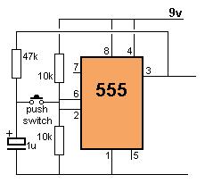 DIVIDE BY 2 A 555 can be used to divide-by-2 When pins 2 and 6 are connected, they detect 1/3 and 2/3 of rail voltage.