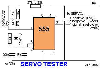 By pushing the forward or reverse button for a short period of time you can control the rotation of the servo.