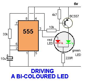 BI-POLAR LED DRIVER Some 2-leaded LEDs produce red and green.