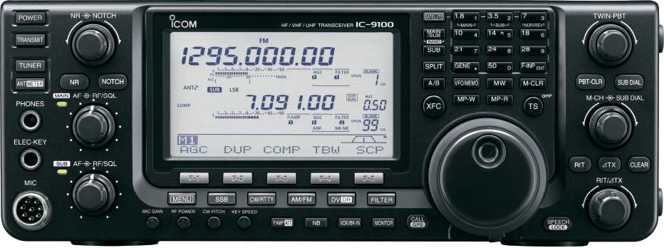 All Band Transceivers (With optional UT-121) Superb readability in the VHF/UHF band Ready-to-install 1200MHz band unit Satellite mode operation Superb Readability in the VHF/UHF Band The IC-9100