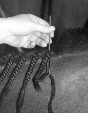 Try to use the same number of twists to braid each braid this is important in this type of braid because you want each braid the same length to create a uniform line.