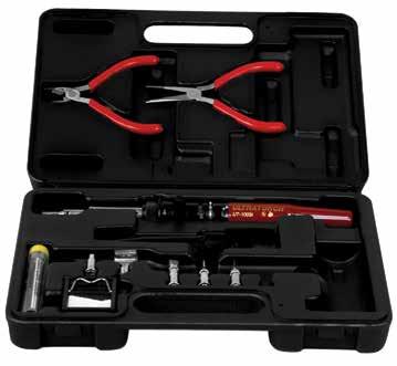 sponge, cap, solder, wire cutter and needle nose pliers packed in a rugged plastic carrying case Includes Ultratorch, hot knife: 7--6, ejector and cap Approx. Soldering Tip Temp.