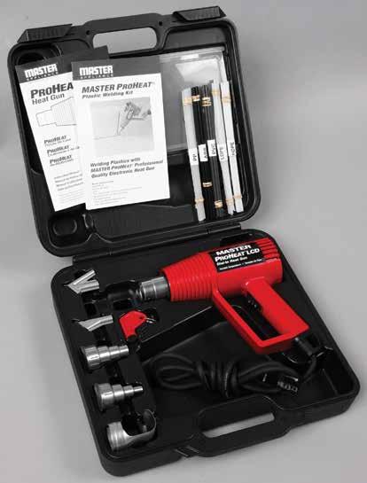 Applying specialty composites 4 / 3 Shrinking tubing ¼" Shrink Attachment (37) Reflects air around shrink tubing or pipe Proheat LCD Plastic Welding Kit PH-K Proheat LCD Programmable Heat Gun with