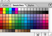 In the Swatches palette (Figure 3) you can choose a foreground or background color or add a customized color