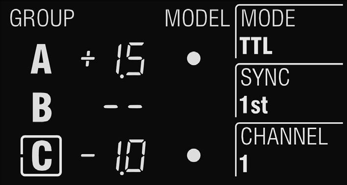 Sync selection The selected sync setting (cameras sync setting) is shown in the SYNC section on the Display [2]. 1.