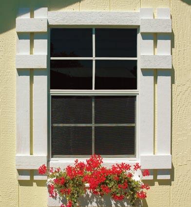 Archtop braced doors, 2 x 3 singlehung windows, cedar shutters & window boxes, medium cupola,