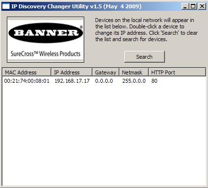 IP Address Changer IP Discovery Changer Utility The IP Discovery Changer Utility reads the IP addresses of the devices connected to the local network when the program
