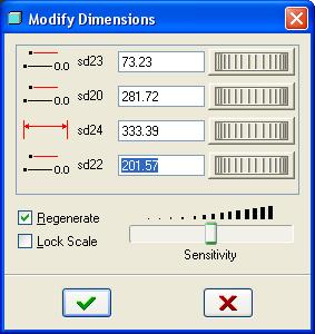 Now that the dimension set is complete, it is time to change the dimension values, this time using the modify dimensions tool.
