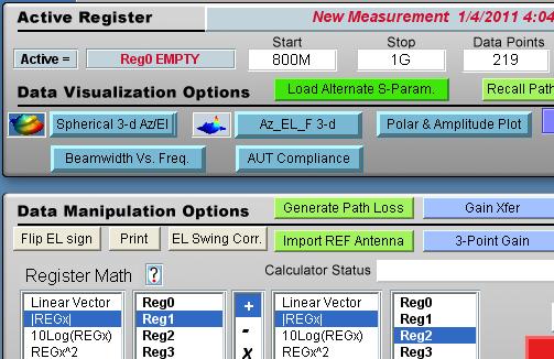 ❶ Invoke Gain Xfer for REG (EQ) and REG(EF) ❷ Calculate ABS AUT Gain=REG&0