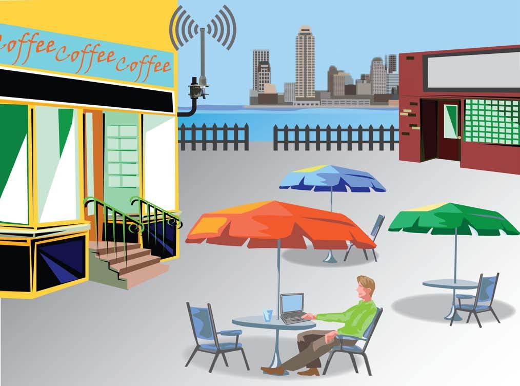 I want to provide WiFi access in my outdoor cafe For an outdoor cafe use Omni directional antennas to provide 360 o signal coverage to customers and employees.
