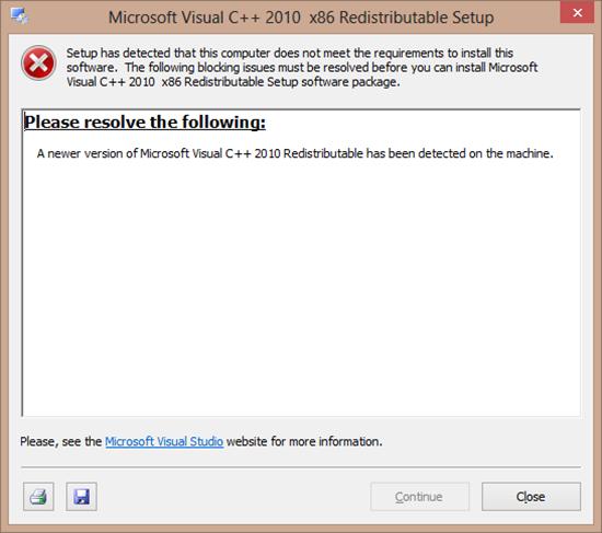 Microsoft official download page * Please install Microsoft Visual C++ 2010 Redistributable if