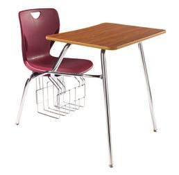 Sled base combination desks offer easy access on each side and a 1 ¼", 16-gauge steel frame.
