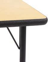 Desks with U-shaped frames are formed from 1 1 8", 18-gauge tubular steel welded to a