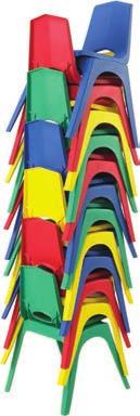 these colorful stack chairs are lightweight enough for early learners to carry yet they support up to