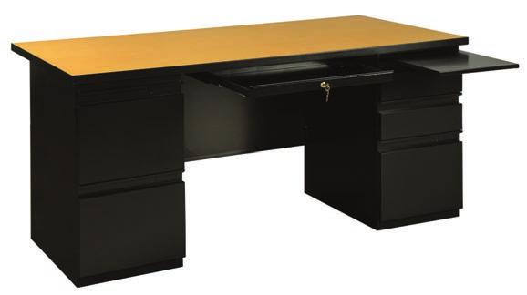 The Double Pedestal Desk includes file/file left-handed drawers and box/box/file