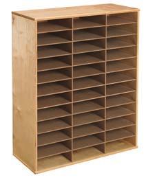 paper sheets on hardboard shelves of Literature Organizers Sizes Available: Mobile Cabinets (all 48"W x 24"D) 5-drawer