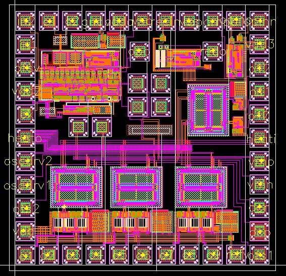"Appendix" chip number: hh_ams5 gyro size: 500µm by 350µm sensing finger number: 40 single metal layer (metal3), N active, curling