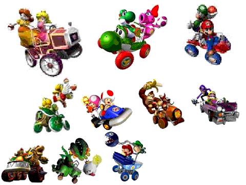 Cars Of the 20 car options in Mario Kart, each car has an owner, speed, acceleration, and a weight. As a result of the weight components, only certain character combinations can use specific cars.