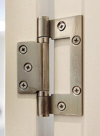 Hang the door in position leaving about 3mm clearance from the top and the hinged side using the EZYJamb Standard or