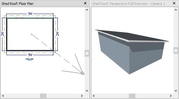 Offset Gable Roofs 3. Select the lower horizontal wall and open its Wall Specification dialog. On the Roof panel, check High Shed/Gable Wall and click OK.