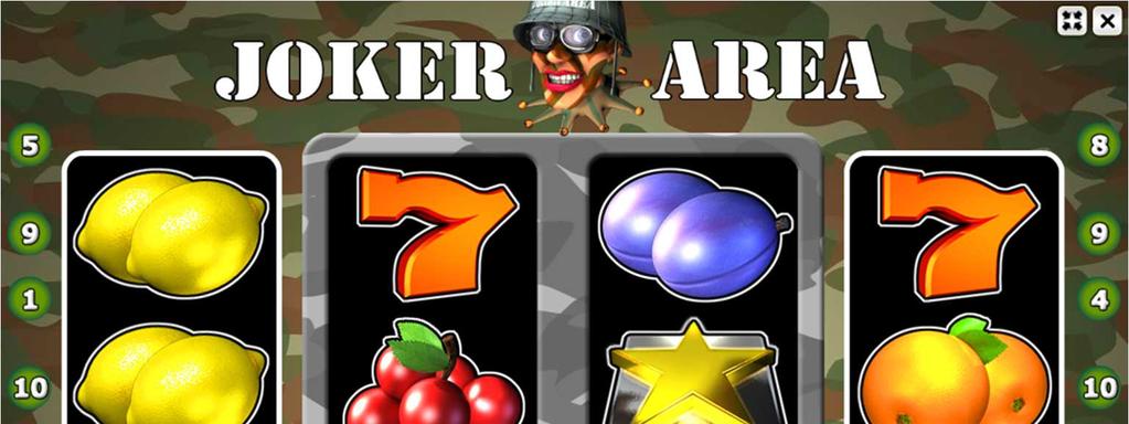 Joker Area Description and Rules Joker Area is a game with four reels. A game result consists of 4x3 symbols, each reel showing a section of three symbols.