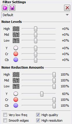 There are also two filters noise reduction filter and sharpening filter but these have more settings now. Please follow the guidelines below to adjust both filters.