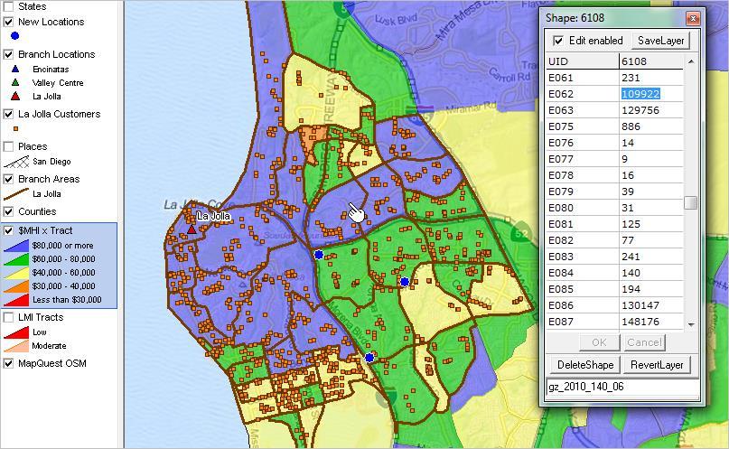 Using Geocoded Data GIS layers allow users to change displays without revising the data Show any desired boundaries or features Alter data ranges, legends, colors, etc.