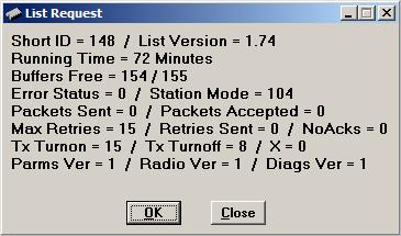 4.3.3 LIST INFORMATION From the Programmer Window, Select Edit List information to display the following information about the connected device.