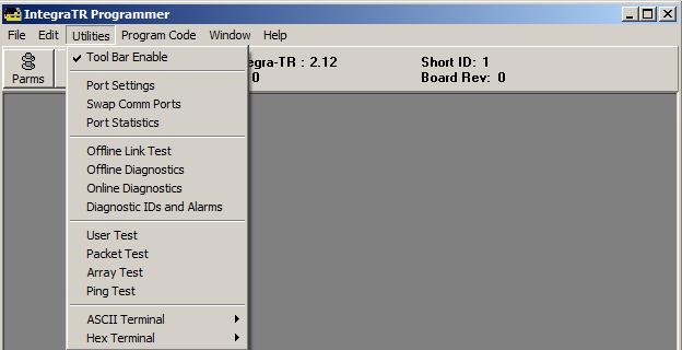 4.3.7 READ PARAMETERS From the Programmer Window, Select Edit Read Parameters. The Read Parameters function tells the Integra-TR to pull the parameters that are currently programmed in the Integra-TR.