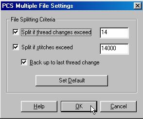 Adjust Multiple File Settings Automatic Section Breaks To adjust the place at which BuzzEdit splits a design into a new file, choose View > Multiple File Settings.