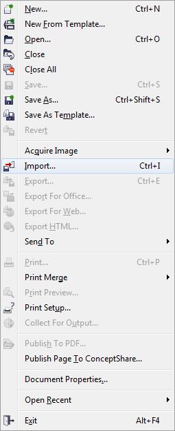 5. Go to FILE - IMPORT and locate your image file.