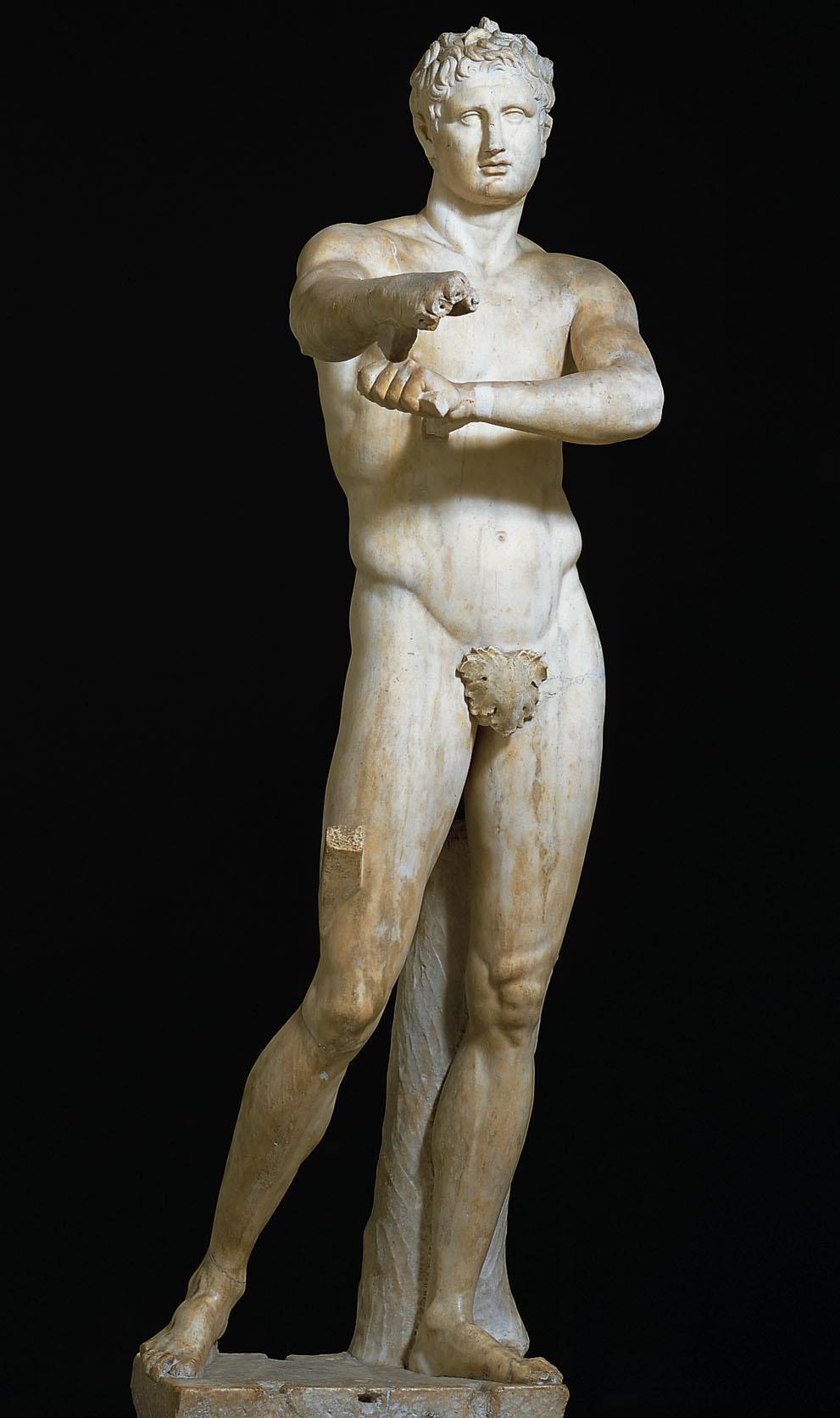Figure 14.15, p.308: LYSIPPOS. Apoxyomenos (c. 330 BCE).