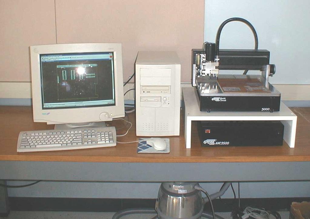 Figure1 QC5000 PCB Milling Machine System Two primary CAE circuit simulation and design tools are integrated into the ECE curriculum, ORCAD/PSPICE for analog circuit simulation and XILINX FOUNDATION