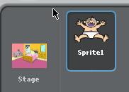 Programming the Baby Click on the baby sprite in the view of the sprites and stage Bottom right section Click on the