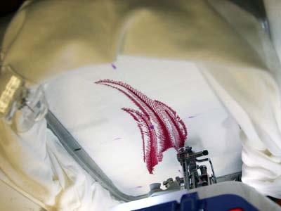 Embroider the first piece.
