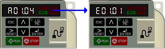 Setting Motor Full Load Amps: Locate the nameplate on your motor to find the Full Load Amps (FLA), and the motor RPM. Press the key once to move the cursor to the left most spot.