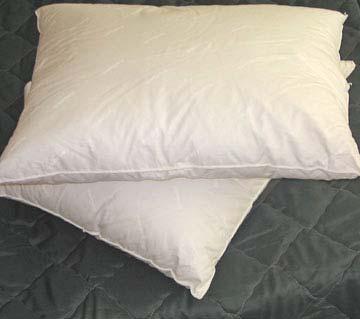PILLOWS Soft Chek This pillow ticking fabric contains thousands of microscopic air vents providing